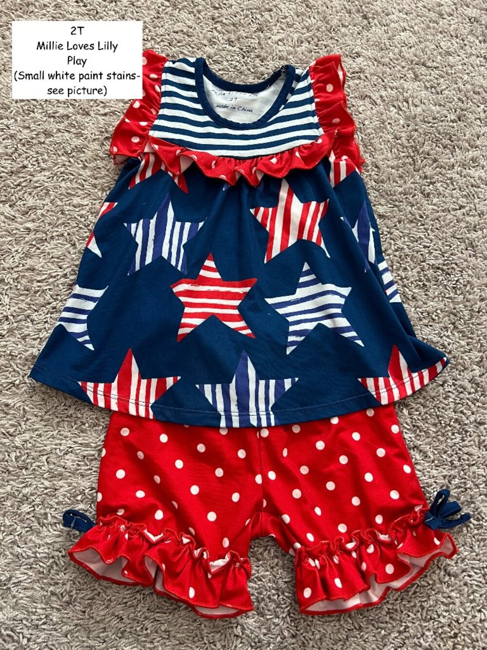 Millie Loves Lilly Red White and Blue Star Set